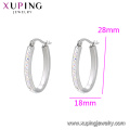 Mode de bijoux E-583 Xuping Couleur Rhodium Acier inoxydable Boucles d&#39;oreilles populaires populaires Hoop